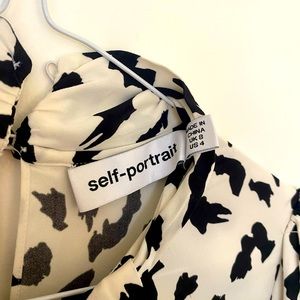 Self-portrait black and white leopard print maxi dress